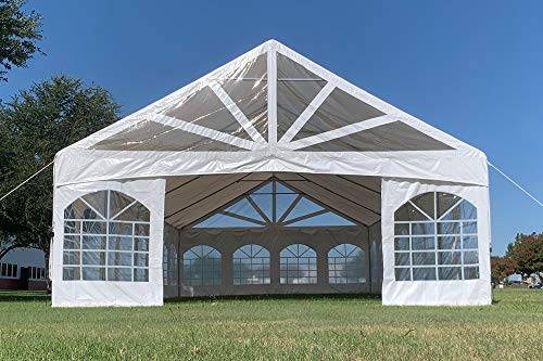 DELTA 40'x20' PVC Marquee Tents for Parties, Large Party Tent, Outdoor Wedding Tent, Heavy Duty Fire Retardard Waterproof Canopy, Carpas para Fiestas,Outdoor Event + 7 Storage Bags - style: 40'x20' PVC Marquee Tent