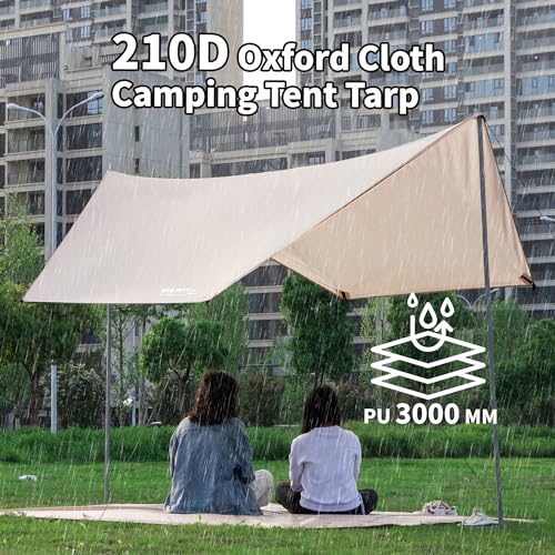 Tent Footprint, 210D Oxford Cloth Camping Tent Tarp, PU 3000 Waterproof Ground Sheet Mat for Tent, Backpacking, Hiking, Beach - size: 130 x112 inch