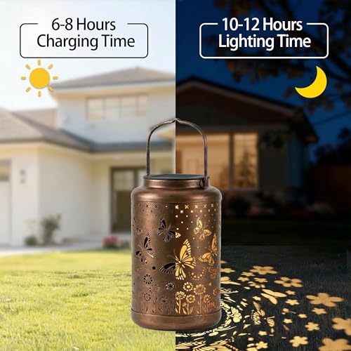 Butterfly Solar Lanterns Outdoor Waterproof with Ground Stake - Unique Gifts for Women Mom, Mothers Day Gifts - Birthday for Women,House Warming Gift New Home- for Garden Patio Yard Porch Lawn - color: Butterfly
