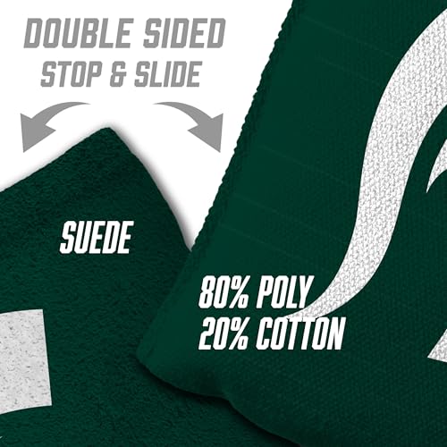 YouTheFan Officially-Licensed NCAA Set of 8 Cornhole Bags - All Weather Dual Sided Slide & Stop - Regulation Size with Carry case - color: Michigan State Spartans