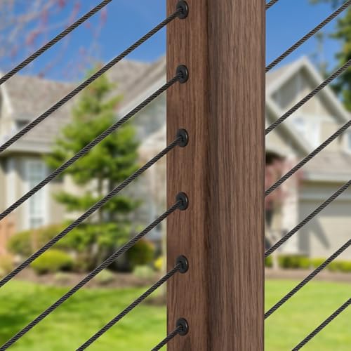BLIKA 40 Pack 25 30 35 Degree 1/8" Black Cable Railing Angle Beveled Protector Sleeves, T316 Stainless Steel, Angle Protector Sleeves Deck Stair Cable Railing Hardware Kit for Wood Posts - size: 1/8"
