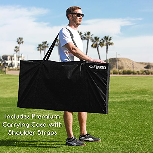 GoSports 4 x 2 ft Flag Series Wood Cornhole Sets – American Flag or State Flags – Includes 2 Regulation Size Boards, 8 Bean Bags, Carrying Case and Rules - style: American Flag