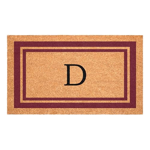 Calloway Mills 152992436D Burgundy Border 24" x 36" Monogram Doormat (Letter D) - color: Letter D, size: 2' x 3' (Yes)
