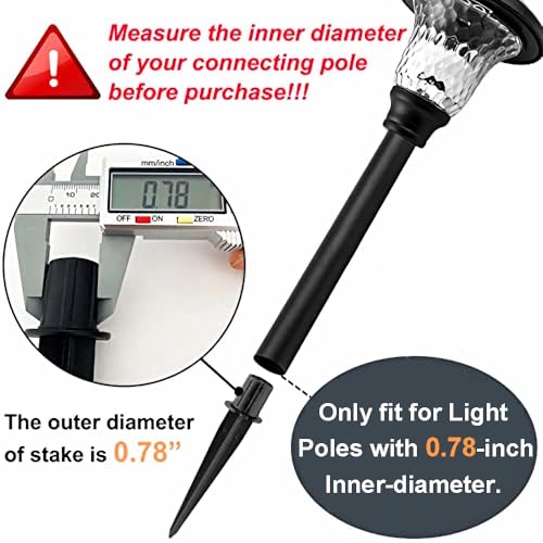 Metal Stakes Solar Lights Replacement Spike - Outdoor Ground Stake for Backyard Garden Lights Landscape Yard Pathway Patio Lamps 8 Pack - Fits 3/4" Poles (0.78" Actual), 5-3/8" Long - color: Metal-8 Pack