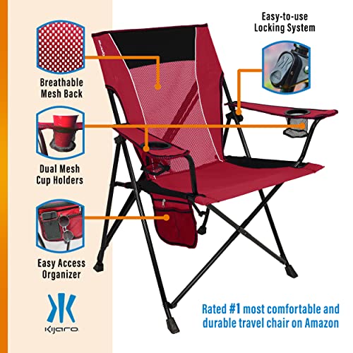 Kijaro Dual Lock Portable Camping Chairs - Versatile Folding Chair, Sports Chair, Outdoor Chair & Lawn Chair - Dual Lock Feature Red Rock Canyon - color: Red Rock Canyon