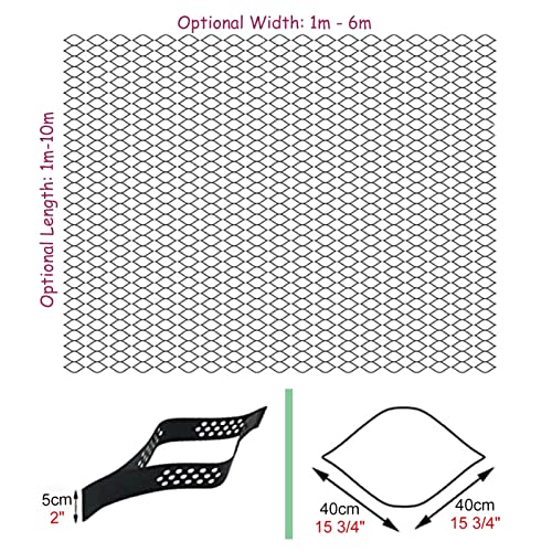 Heavy Duty Geogrid Ground Grid - Honeycomb Grass Protection Mat for Driveways & Landslides Gravel Board System Kit 2x5M (6.6x16.4FT) - s for Landscape Stability