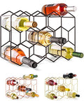Gusto Nostro Countertop Wine Rack - 14 Bottle Freestanding Modern Black Metal Small - 3 Tier Tabletop Wine Holder Stand for Cabinet, Pantry - Wine Racks Countertop - No Assembly Required - color: Black, size: 14 Bottles