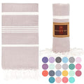 Beach Towel 100% Cotton Turkish Beach Towel Adult 38x70 Inch Pre-washed Absorbent Extra Large|Sand Free Quick Dry BathTowels|Lightweight Blanket|Travel Cruise Camping Spa Gym Yoga Sports Towel|Bark - color: Beige