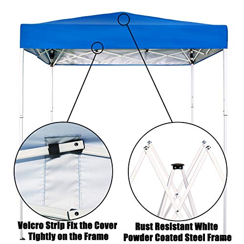 Sunnyglade 6x4 Ft Pop-Up Canopy Tent Outdoor Portable Instant Shelter Folding Canopy with Carry Bag(Royal Blue) - color: Blue