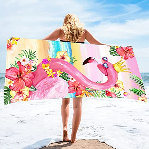 Bonsai Tree Flamingo Beach Towel, 30" x 60", Microfiber, Pink, Sand Proof, Quick Dry, Beach Towel for Women, Kids, Teens - color: Summer 2022, size: 30"x60"