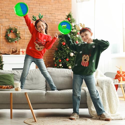 Toss and Catch Ball Game Set, Sticky Ball Paddle Catch Game for Kids, Summer Outdoor Backyard Beach Pool Yard Toy Gift for Boys Girls Ages 3-12 - color: Blue Green, size: 6 Paddles 6 Balls