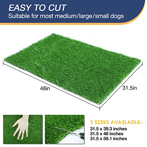 GLOBREEN Artificial Grass Pee Pad for Dogs, 48"x31.5" Pet Friendly Turf Potty Training Puppy, Washable Reusable, High-Drainage, - size: XL: 48" x 31.5"