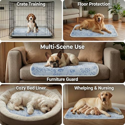 Qeils Reusable Puppy Pads, 2 Pack Washable Pee Pads for Dogs, Non Slip Wee Wee pad, Absorbent and Leakproof Training Mats for Potty, Crate, Playpen, Bed, Sofa, 23"x 36" - size: 23"x 36"(pack of 2)