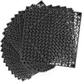 MYFAMIREA Modular Interlocking Cushion 18 Pack 11.8" x 11.8" Rubber Floor Tiles Non-Slip Splicing Drainage Mats for Deck, Black - size: 18 PCS