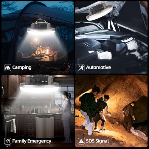 Transparent Portable Rechargeable LED Camping Lights,Waterproof Outdoor Light with 5000Lm,Super Bright Hanging Lanterns for Tents, Canopies & Outdoor Emergencies - size: 40W