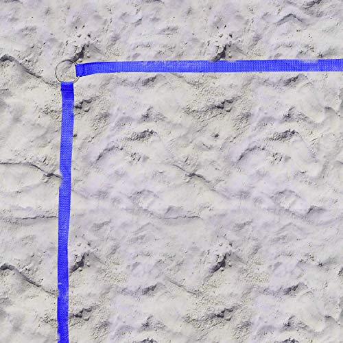 Park & Sun Sports Outdoor Volleyball Boundary Webbing with Ground Stakes - color: Blue, size: 1" Boundary Marker, style: Adjustable Court