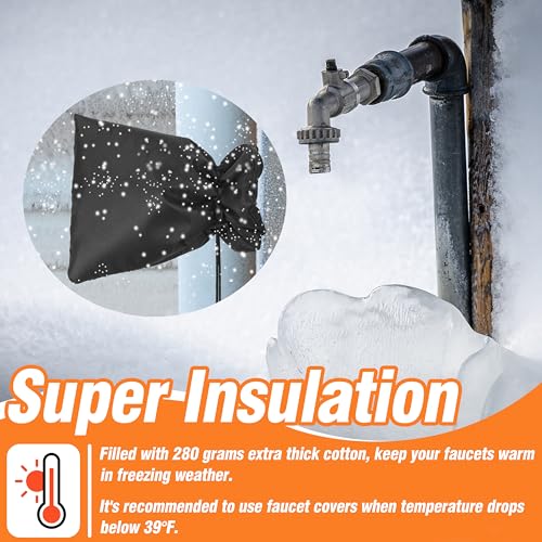 Gardzen 4 Packs XL Outdoor Faucet Cover for Winter Freeze Protection, Spigot Covers Winter Insulated, Hose Big Cover 8" W x 10" H - size: 4-Pack 8" W x 10" H