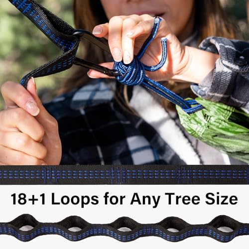 Kootek Camping Hammock, Portable Hammocks with Tree Straps & Attached Carry Bag, Camping Essentials Gear, Perfect for Outside Indoor Hiking Beach Backpack Travel - color: Dark Green & Green, size: Large