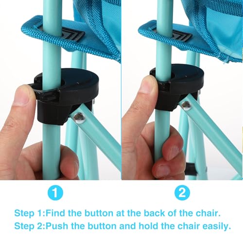 KABOER Kids Outdoor Folding Lawn and Camping Chair with Cup Holder and Carrying Bag, Children's Camping Chairs - color: Blue Octopus