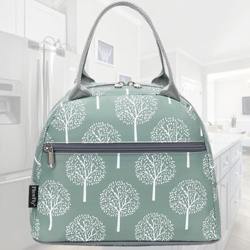 FlowFly Lunch Bag for Women Insulated Lunch Box Corduroy Lunch Tote Cooler for Travel Work Picnic, Dandelion - color: Dandelion