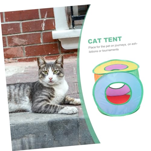 BESTonZON Foldable Cat Tent Outdoor Pop-Up Sun Shelter for Pets Portable Non-Woven Fabric Cat House UV Protection for Small Dogs and