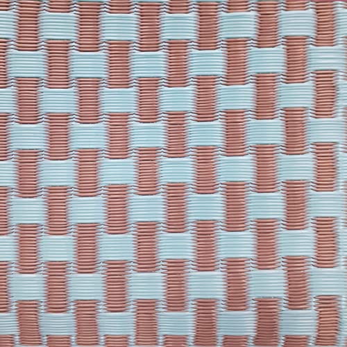 Mad Mats Geometric Outdoor Rug, Reversible Plastic Mat (4' x 6', Basket Weave - Sand/Aqua) - color: Basket Weave - Sand/Aqua, size: 4' x 6' (rectangular)