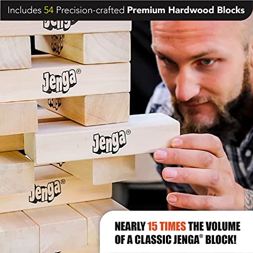 Jenga GIANT - Hardwood Blocks - Stacks to Over 5 feet - Officially Licensed - JS7 - style: JS7