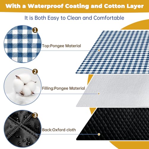 WIN&YING Waterproof Picnic Blanket, 3-Layer 80'' x 80'' Extra Large Picnic Blankets, Outdoor Blanket Foldable and Washable for Beach, Camping, Park, Grass
