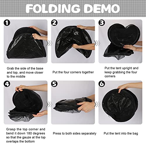 Rest-Eazzzy Small Animal Tent, Portable Cat Tent, Cat Enclosures for Outside and Indoor with Carry Bag, Pet Playpen for Hamster, Guinea Pig, Rabbits (XS-Black - color: Black-tent