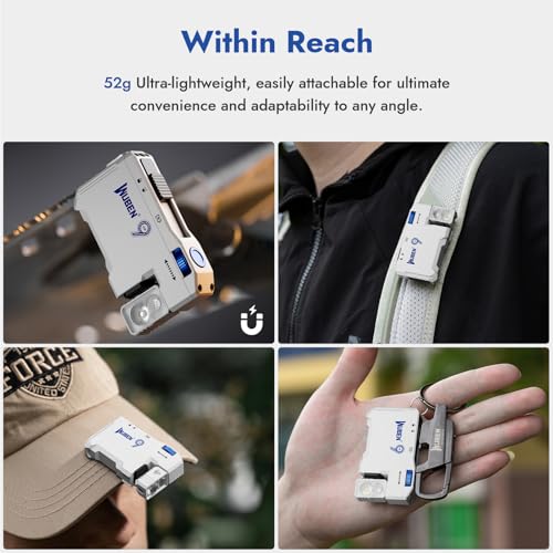 WUBEN G5 Rechargeable EDC Flashlight, 400 Lumens Dual Light Sources Mini Flashlight with RGB Light, Portable Flat Pocket Flashlights, Magnetic Keychain Flashlight (Commemorative Edition: White) - color: White