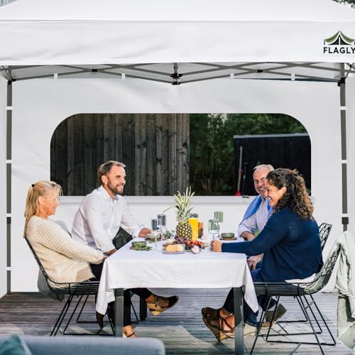 10x10 Pop Up Canopy Sidewall - 1 PC 300D Waterproof Attachable Tent Wall, Privacy Shade for Outdoor Events, Vendor Booths (Tent Not Included, with U-Shaped Window) - style: with U-Shaped Window