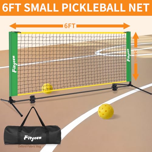 6FT Small Mini Pickleball Net Portable Outdoor Driveway Net，Indoor Dink Practice Net Pickle Ball Training Aid Equipment
