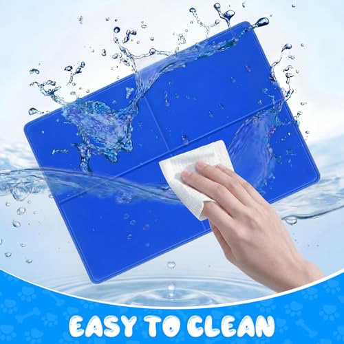 Drydiet 4 Pack Dog Cooling Mat - 13'' X 16'' Solid Gel Self Cooling Mat with Storage Bag Pressure Activated No Refrigeration or Electricity Needed Pet Pad for Dogs & Cats Kennels, Crates, Beds - size: 13'' X 16''