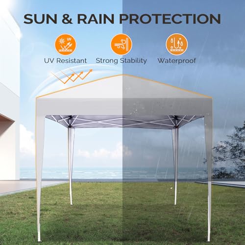 VINGLI 10x10 Pop Up Canopy Tent with Sidewalls, Outdoor Gazebo Canopy Tent, Patio Event Tents Outdoor Event Shelter for Parties (White) - color: White, size: 10x10