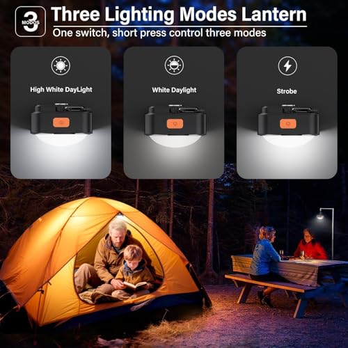 Rechargeable Camping Lights FLY2SKY 4Pcs Black Tent Lights Mini Flashlight Portable LED Camping Lantern Survival Gear Camping Accessories for Hiking Backpacking Fishing Hurricane Emergency Outage - style: 4 Pcs Black