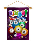 Bingo Garden Flag Set Wood Dowel Interests Game Bunco Night Dice Poker Hobbies Leisure Activity Small Decorative Gift Yard House Banner Made in USA 13 X 18.5