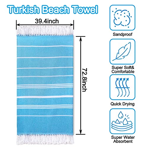 Beach Towel 2 Pack,Sand Free Beach Towels Oversized 39 x 72,Turkish Beach Towel Quick Dry Towel,Lightweight Pool Towels for Adults Travel Towel,Cool Beach Accessories Super Absorbent Towels - color: 2 Pack Blue