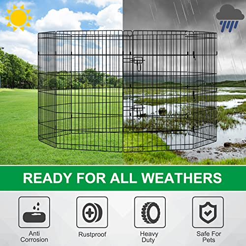 Pet Playpen Dog Pen Foldable Dog Exercise Fence 8 Panels 36 Inch Kennels Pet Playpen Options Ideal for Pet Medium Animals Outdoor Indoor - style: 24'' x 36'' x 8PCS