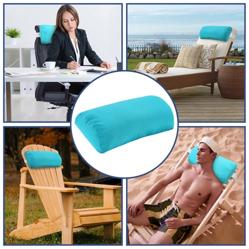Headrest Pillow for Patio Chaise Lounge, 2 Packs Head Pillow with Elastic Band for Zero Gravity Lounge Chair, Head Neck Rest Pillow Lumbar Pillow, Blue - color: Blue