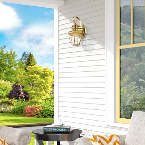 Livex Lighting 2051-02 Monterey 1 Light Outdoor Polished Brass Finish Solid Brass Wall Lantern with Clear Beveled Glass - color: Polished Brass