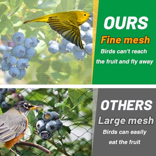 10x33ft Large Garden Netting - Ultra Fine Mesh Plant Covers to Keep Small Animals Pest Out, Bird Barrier for Protecting Vegetables Fruits Flowers Raised Beds (Without Support Pole) - size: 10 x 33 ft