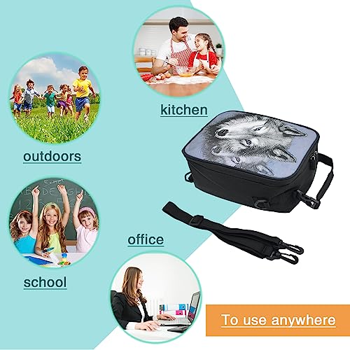 Kids Lunch Bag, 2019 Upgrade Insulated Animal Lunch Tote- Waterproof Reusable Lunch Box Portable Meal Bag Ice Pack for Boys Girl Wolf Grey - color: Wolf Grey