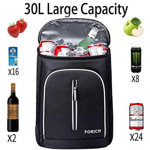 FORICH Soft Cooler Backpack Insulated Waterproof Backpack Cooler Bag Leak Proof Portable Small Cooler Backpacks to Work Lunch Travel Beach Camping Hiking Picnic Fishing Beer for Men Women - color: Black