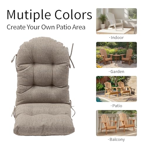 QILLOWAY Outdoor High Back Chair Cushion for Adirondack, All Weather Rocking Chair Cushions Thick Padded Replacement for Patio Furniture,Sage - color: Sage