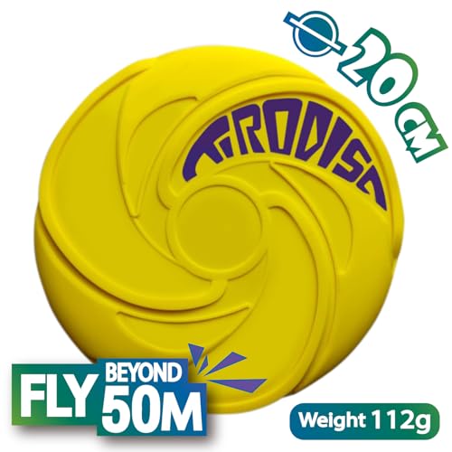 AMAZING TOYZ Tirodisc Foldable Frisbee for Kids & Adults, 20cm Soft Silicone Flying Disc - Portable Pocket-Sized Outdoor Waterproof Toy for Beach, Park, Pool Games | Easy Clean & Safe Catch - color: Yellow