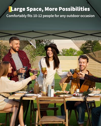 Garvee 12x12FT Pop Up Gazebo with Mosquito Netting, Outdoor Canopy Tent Easy Setup for Backyard Patio Garden Deck, Green - color: Green, size: 12FT
