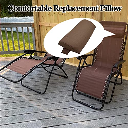 Zero Gravity Chair Set of 2 Replacement Pillow Headrest with Elastic Band, Universal Soft Removable Padded Cushion Head Pillow for Zero Gravity Lounge Chair, Folding Patio Lawn Recliner Chair, Brown - color: Brown, size: 2 Pack