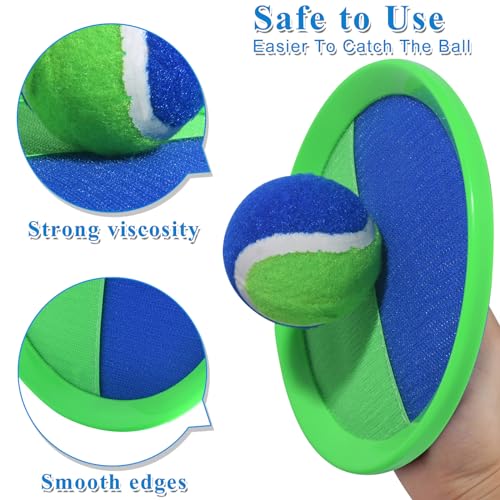 Toss and Catch Ball Set, Paddle Catch Ball and Toss Game for Kids, Great Beach Games/Backyard Games/Outdoor Games for Kids and Family - size: 2 Paddles, 2 Balls