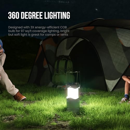 Lichamp 8 Pack LED Lantern Camping Light, Battery Operated Lanterns COB Super Bright for Power Outages Indoor Emergency Outdoor Camping Hiking Kit, B8GY