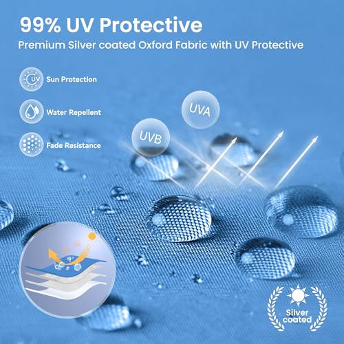 PHI VILLA 10x10 Pop Up Canopy Tent - One Push Setup, Instant Shade Tent with Vented Roof for Beach & Events - Includes Storage Bag, Sandbags, Stakes & Ropes (Blue) - color: Blue, size: 10×10 one push